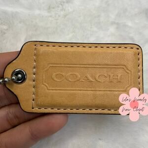 2.5" COACH Tan Fob Bag Charm Hang tag Hangtag